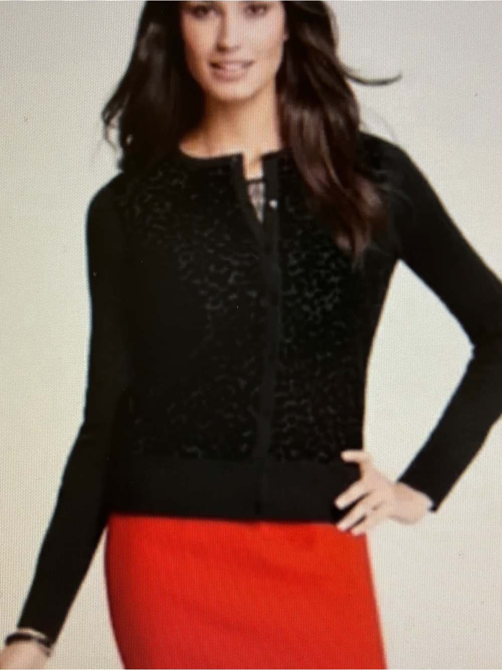 Ann Taylor Burnout Black Velvet Leopard Cardigan Sweater Sz M